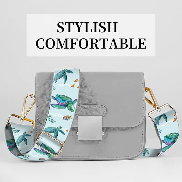 Blue Sea Turtles Adjustable Wide Purse Strap for Women and Teens - Picture 2 of 5